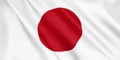 Japan flag waving with the wind. Royalty Free Stock Photo