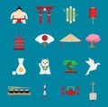 Japan Flat Icons Design Travel Concept.Vector Royalty Free Stock Photo