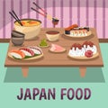 Japan Food Composition Bckground Poster Royalty Free Stock Photo
