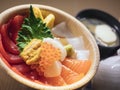 Japan Food Display Sashimi Rice Bowl Restaurant menu