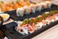 Japan food, nigiri sushi, food set Royalty Free Stock Photo