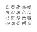 Japan Food Sign Black Thin Line Icon Set. Vector Royalty Free Stock Photo