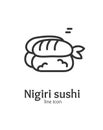 Japan Food Sign Thin Line Icon Emblem Concept. Vector