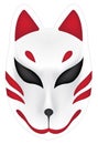 Japan fox kitsune mask on white background Royalty Free Stock Photo