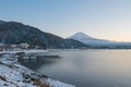 Japan, Fuji mountain, Kawaguchiko lake in autumn afternoon, With Royalty Free Stock Photo