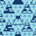 Japan Fuji symmetry seamless pattern