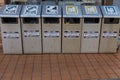 Japan garbage bins and waste management system. Garbage segregation.