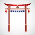 Japan gate culture. vector illustration isolated on white background. Royalty Free Stock Photo