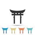 Japan Gate icon isolated on white background. Torii gate sign. Japanese traditional classic gate symbol. Set elements in Royalty Free Stock Photo