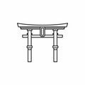 Japan gate Torii icon, outline style Royalty Free Stock Photo