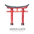 Japan gate on white, torii gate, japanese gate.