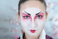 Japan geisha woman with creative make-up.