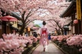 Japan girl walking on the street