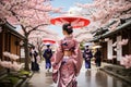 Japan girls walking on the street