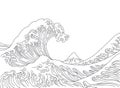 Japan great wave vector illustration