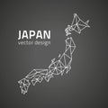 Japan dark vector contour triangle perspective map