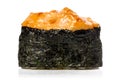 Japan gunkanmaki sushi baked with cheese isolated Royalty Free Stock Photo