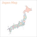 Japan hand-drawn map.