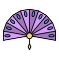 Japan hand fan icon color outline vector Royalty Free Stock Photo