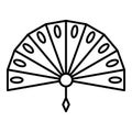 Japan hand fan icon, outline style Royalty Free Stock Photo