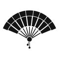 Japan hand fan icon, simple style