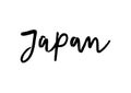 Japan hand lettering on white background