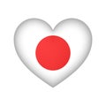 Japan flag Heart shape vector design