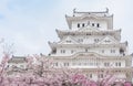 Japan Himeji castle , White Heron Castle in beautiful sakura che Royalty Free Stock Photo