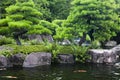 Japan Himeji Himeji Koko-en Gardens pond with Koi Carps Royalty Free Stock Photo