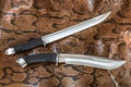 Knives for hunting, defense and assault on python snake skin. Very sharp blades for hunt and defense.