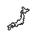 Black line icon for Japan, map and tokyo Royalty Free Stock Photo