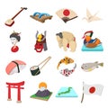 Japan icons set Royalty Free Stock Photo