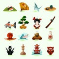 Japan Icons Set Royalty Free Stock Photo