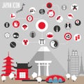 Japan icons set.