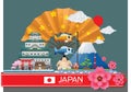 Japan infographic travel place and landmark Vector Illustration