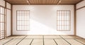 Japan interior design,modern living room. 3d illustration, 3d rendering Royalty Free Stock Photo