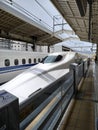 Japan japanese bullet train Shinkansen Asia travel rail station platform holiday Royalty Free Stock Photo