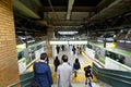 Japan JR station crowd walking down stairs Royalty Free Stock Photo