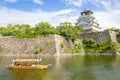 Osaka Castle and Tourist Sightseeing Boat, Osaka, Japan Royalty Free Stock Photo