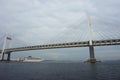 Tokyo bay. Yokohama bay bridge. Cruise ship Royalty Free Stock Photo