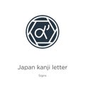 Japan kanji letter icon vector. Trendy flat japan kanji letter icon from signs collection isolated on white background. Vector Royalty Free Stock Photo