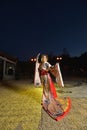 Japanese Kimono Geisha dancing Royalty Free Stock Photo