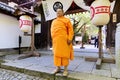 Japan. Kyoto. Monk at the entrance of Chion-in temple