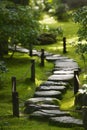 Japan Kyoto Okochi Denjiro stone path in Japanese garden Royalty Free Stock Photo