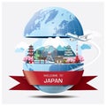 Japan Landmark Global Travel And Journey Infographic Background