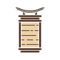 Japan landmark - temple, shrine, castle, pagoda, gate lamp vector illustration simplified color icon. Chinese, asian Royalty Free Stock Photo