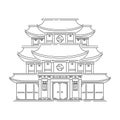 Japan landmark - temple, shrine, castle, pagoda, gate vector illustration simplified travel icon. Chinese, asian Royalty Free Stock Photo