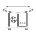 Japan landmark - temple, shrine, castle, pagoda, gate vector illustration simplified travel icon. Chinese, asian Royalty Free Stock Photo