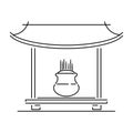 Japan landmark - temple, shrine, castle, pagoda, gate vector illustration simplified travel icon. Chinese, asian Royalty Free Stock Photo