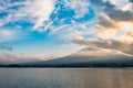 Japan landscape with Mount Fuji and Lake Kawaguchi Royalty Free Stock Photo